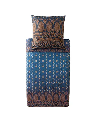 BASSETTI | Linge de lit en satin 70x90cm / 140x200cm GOLD DECOR Bordeaux | dunkelblau